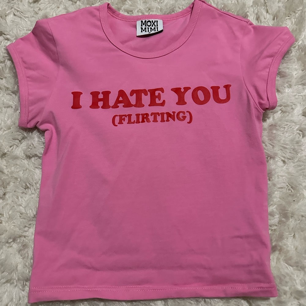 pink crop top